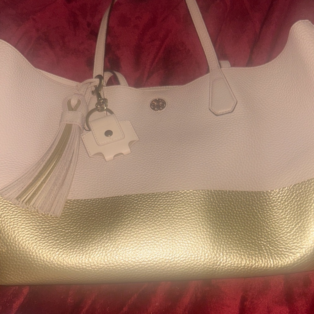 Tory Burch Pink and Gold Tote Bag